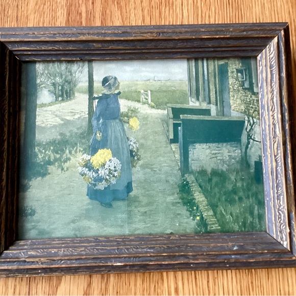Vintage: Flower Girl in Holland Print ~ by George Hitchcock. - Picture 6 of 9